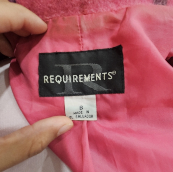 Requirements Vintage Pink Plaid Wool/Mohair Women's Jacket Size 8 - Picture 7 of 8